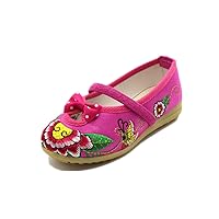 Children Girl's Sun Flower Embroidery Bow Shoes Kid's Cute Sandal Flat Shoe