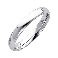 14k Solid White Gold 3mm Comfort Fit Milgrain Traditional Wedding Band Ring…