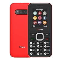 TTfone TT150 Unlocked Basic Mobile Phone with Bluetooth, Long Battery Life, Dual SIM with Camera and Game, Easy to Use, Robust and Lightweight (Red)