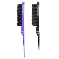 Edge Brush, Nylon Bristles Styling Brush, Back Hair Brush For Women and Men, Styling & Grooming Accessories?Black+Purple?