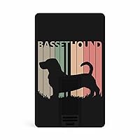 Vintage Basset Hound Dog Card USB Flash Drive 32G/64G Business 2.0 Memory Stick Credit High Speed USB Drives Accessories