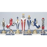 Renaissance Theme Hand Painted Metal Chess Set by Italfama
