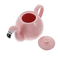 BESTOYARD 3 Pcs Porcelain Tea Kettle Flamingo Tea Pot Dining Table Decor Ceramic Flamingo Mug Porcelain Teapot Animal Cup Water Pitcher Ceramics Teapot Coffee Pottery Teapot