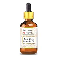 Pure Clove Essential Oil (Syzygium aromaticum) with Glass Dropper Steam Distilled 100ml (3.38 oz)