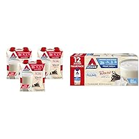 Atkins Vanilla Cream Meal Size Protein Shake, 23g Protein, Low Glycemic, 3g Carb & Creamy Vanilla Protein Shake, 15g Protein, Low Glycemic, 2g Net Carb, 1g Sugar