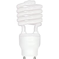 Satco S8206 23 Watt (100 Watt) 1600 Lumens Mini Spiral CFL Soft White 2700K GU24 Base Light Bulb