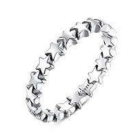 925 Sterling Silver Star Ring Stackable Rings Eternity Promise Rings for her