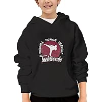 Unisex Youth Hooded Sweatshirt Taekwondo Training Cute Kids Hoodies Pullover for Teens