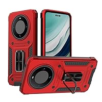 Case for Honor Magic5 Lite/Honor X40/Honor X9a Support car Holder Sliding Window Mobile Phone Case Shockproof Protective Phone Cover Military Cases Red