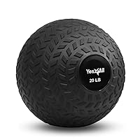 Yes4All Upgraded Fitness Slam Medicine Ball 20lbs for Exercise, Strength, Power Workout | Workout Ball | Weighted Ball | Exercise Ball | Black