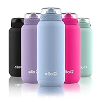 Cooper Stainless Steel Water Bottle with Straw and Carry Handle, Double Walled and Vacuum Insulated Metal, Leak Proof Locking Lid with Soft Silicone Spout, Reusable, BPA Free, 22oz, 32oz, 40oz