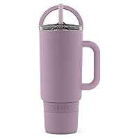 Ello Port 40oz Tumbler with Carry Loop & Integrated Handle, Vacuum Insulated Stainless Steel Reusable Water Bottle, Travel Mug with Leak Proof Lid and Straw, Perfect for Iced Coffee and Tea
