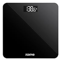 RENPHO Digital Bathroom Scale, Highly Accurate Body Weight Scale with Backlit LED Display, Measures Weight up to 400 lb/180kg, Batteries Included, Black-Core 1S