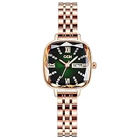 Watches for Women Famale Small Square Diamond Dress Luxury Waterproof Fashion Quartz Lady Rose Gold Stainless Steel Watch