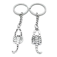 20 PCS Antique Silver Keyrings Keychains Key Ring Chains Tags Clasps AA461 Scorpion Scorpio