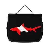 Shark Diver Scuba Toiletry Bag Hanging Wash Bag Travel Makeup Bag Organizer Cosmetic Bag for Women Men