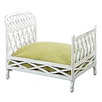 MY SWANKY HOME Antique White Iron Lattice Doll Bed Fretwork Vintage Style Country Cottage