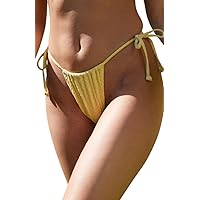 PacSun Women's Eco Yellow Rio Curtain Side Tie Bikini Bottom