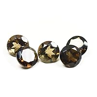 12X12 MM 5 Pcs Lot Smoky Quartz Loose Gemstone Round Shape Faceted Cut for Astrology Use