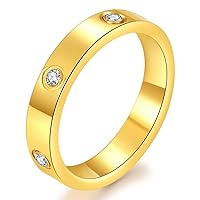 Gold Love Ring Promise Titanium Steel Rings 18k Wedding Jewelry Rings Birthday Present Anniversary Best Gifts for Men Women Girls