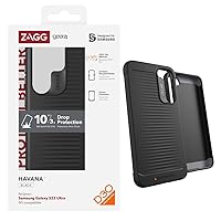ZAGG Gear4 Havana Samsung Galaxy S23 Ultra Phone Case, D30 Drop Protection up to 10ft / 3m, Works with Wireless Charging Systems, Reinforced Top, Bottom & Corner Protection, Slim & Lightweight Black