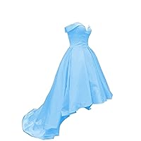 Sweetheart High Low Prom Dress Strapless Homecoming Dresses Satin Bridesmaid Dress