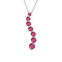 0.50ctw Journey Created Ruby Pendant-Necklace 18