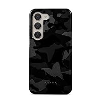 BURGA Phone Case Compatible with Samsung Galaxy S23 - Hybrid 2-Layer Hard Shell + Silicone Protective Case -Night Urban Black and White Camo Camouflage - Scratch-Resistant Shockproof Cover