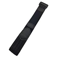 NewLife 22mm Adjustable-Length, Black, Nylon Watchstrap | Heavy Duty, Hook and Loop, Sport Replacement Wrist Band for Men and Women