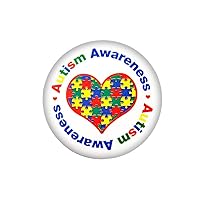 Fundraising For A Cause | Autism Awareness Puzzle Piece Heart Button Pins – Inexpensive Pins for Autism/Asperger’s Awareness Fundraising, Events and Gift-Giving