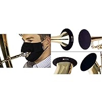 Gator Cases Double-Layer Face Mask with Magnetized Cotton Flap & Protec Instrument Bell Cover, 3.75-5”, Ideal for Trumpet, Alto, Bass Clarinet, Soprano Saxophone