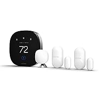 Smart Thermostat Premium with Siri and Alexa and Built in Air Quality Monitor and Smart Sensor with SmartSensor for Doors and Windows 2-Pack, White