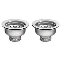 Moen 22037 3-1/2 Inch Drop-in Basket Strainer with Drain Assembly, Satin (Pack of 2)