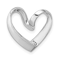 14k White Gold Heart Floating Open Chain Slide Pendant Necklace Charm Love Fine Jewelry For Women Gifts For Her