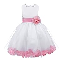 Kids Flower Girls Dress Petals Bow Tutu Dress Princess Fancy Dress Pageant Wedding Bridesmaid Cocktail Party Gown