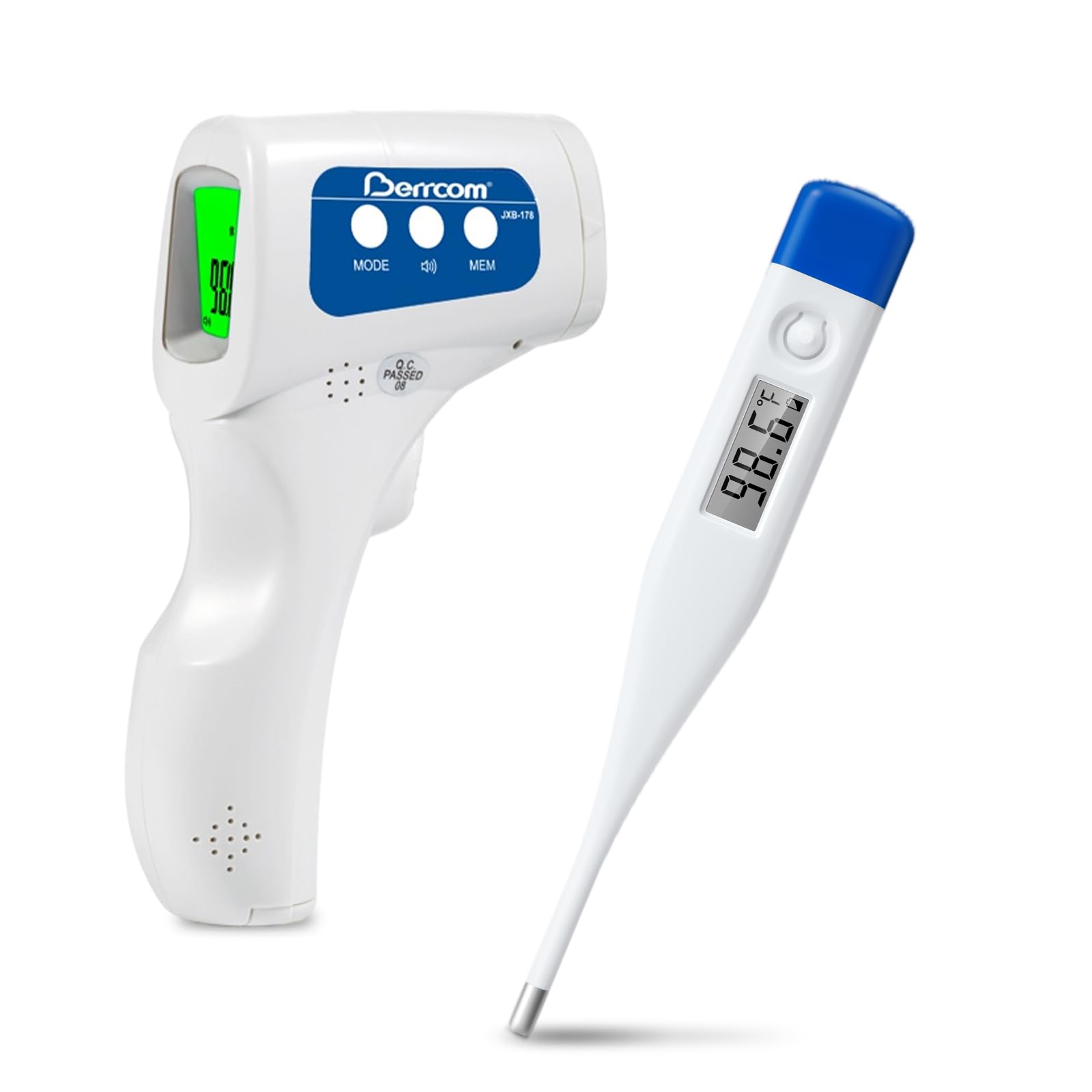 Bundle of Berrcom Digital Contactless Thermometer JXB-178 & Berrcom Digital Thermometer DT007