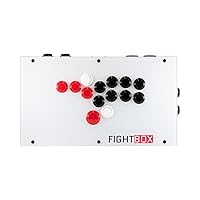 FightBox F8 R3L3 White Arcade Controller, Leverless Sanwa Electronic Switch, 16 Buttons