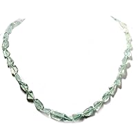 Genuine Green Amethyst Fancy Beads Strand Necklace- 16