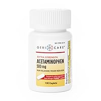 Gericare Extra Strength Acetaminophen 500mg, Fast-Acting Pain Relief & Fever Reducer for Every Day Use, 100 Count (Pack of 1)