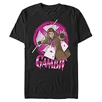 Marvel Big & Tall Classic Gambit Grunge Men's Tops Short Sleeve Tee Shirt, Black, 3X-Large