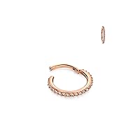 FANSING Rose Gold Surgical Steel Cartilage Hoop 16g 8mm Helix Earring 16 Gauge Conch Piercing Jewelry
