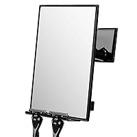Shower Mirror for Shaving - with Squeegee, Razor Holder & Swivel, 360°Rotation Adjustable Mirror, Accessories, Bathroom Holds Razors