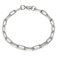 True Titanium 5MM Paper Clip Link Bracelet