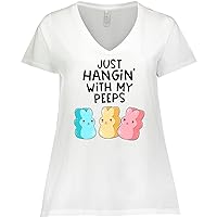 inktastic Easter Just Hangin' with My Peeps Women's V-Neck T-Shirt