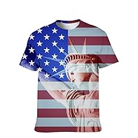 Unisex USA American Novelty T-Shirt Graphic-Colors Short-Sleeve Classic-Casual: Performance Comfort Soft 3D Hipster Slim Tee
