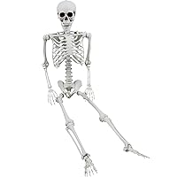 XONOR 5.4ft/165cm Halloween Skeleton - Halloween Human Skeletons Full Body Bones with Movable Joints for Halloween Props Spooky Party Decoration