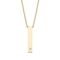 s.Oliver 2028472 Women's Necklace with Pendant Stainless Steel with Crystal, 42 + 3 cm, Gold, Comes in Jewellery Gift Box, Stainless Steel, Crystal