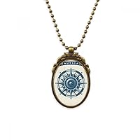 Compass Exploration Military Ocean Antique Necklace Vintage Bead Pendant Keychain