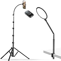 Weilisi Desk Ring Light Bundle with 82'' Tall Tripod with Flexible gooseneck