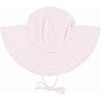 RuffleButts® Baby/Toddler Girls Pink Striped Seersucker Swim Hat - 0-12m
